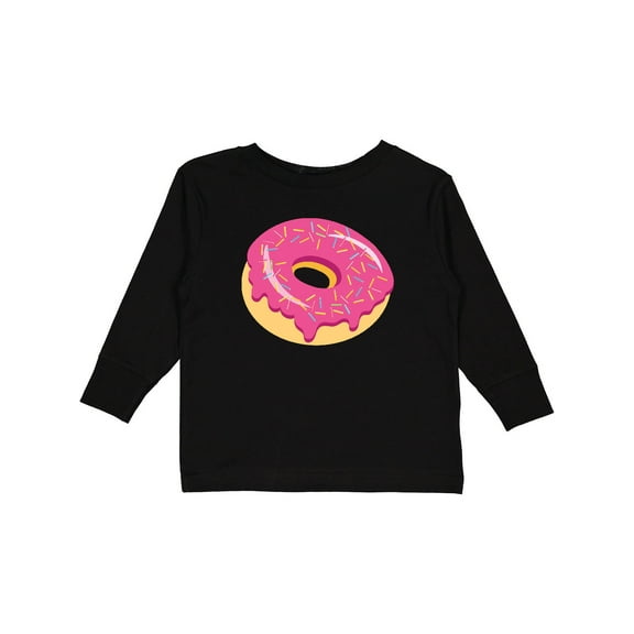 Inktastic Pink Donut with Sprinkles Boys or Girls Long Sleeve Toddler T-Shirt