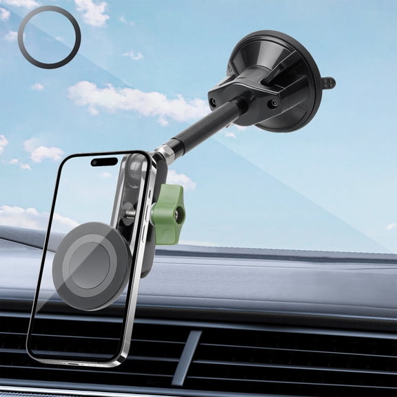 Magnetic Car Phone Holder, EEEkit 360° Adjustable Windshield Dashboard Phone Mount with Strong Magnet, Compatible with iPhone 17-12 Series and Android Phones