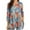 Orang & Blue Floral, variant on Womens Plus Size Tops Casual 3/4 Sleeve Dressy Tunic Tops Fall Loose Fit Blouses
