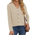 thumbnail image 3 of AskLazy Women's Open Front Cardigan Casual Loose Lightweight Cardigans Sweater,US Size,Light Apricot,S, 3 of 15