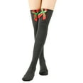 thumbnail image 1 of Babysbule Chaussettes de Noël pour Femmes Longueur Genou Allongée Nœud Solide Peluche Chaude, 1 of 4