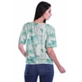 thumbnail image 4 of Moomaya Womens Printed Rayon V-Neck Top Short Sleeve Summer Clothing Boho Blouse, 4 of 6