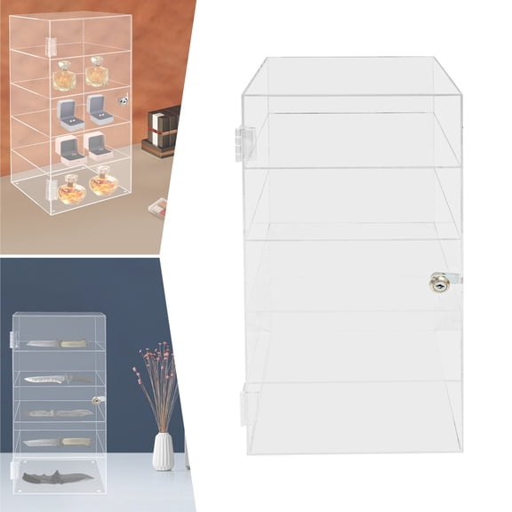 Sturdy 3mm Acrylic Display Box - Lockable Organizer for Jewelry, Figurines & Cosmetics