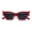 Red - Black, variant on Womens Rich Gilded Age Opulent Gothic Cat Eye Plastic Fashion Sunglasses All Black