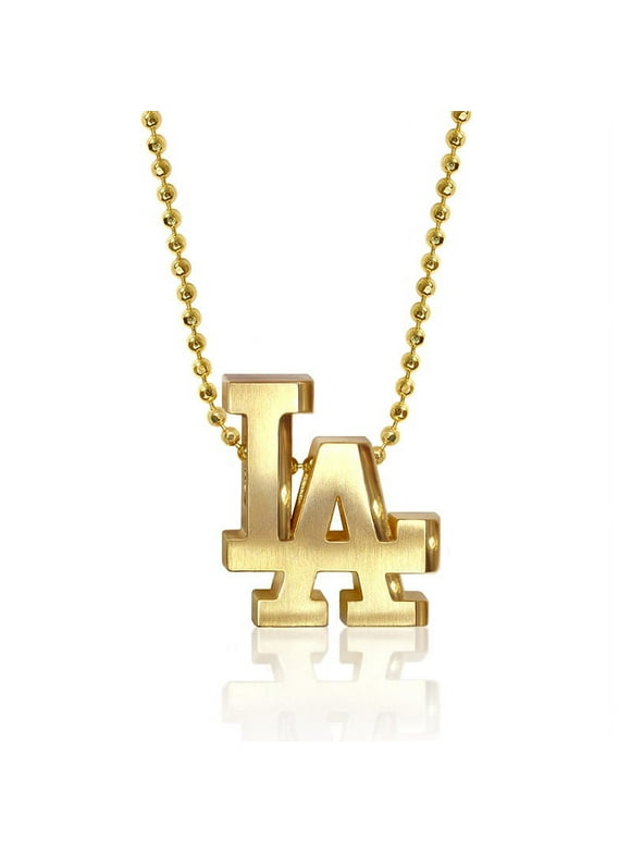 Women's Alex Woo Los Angeles Dodgers 16" Little Logo 14k Yellow Gold Necklace