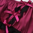 thumbnail image 5 of Zaldita Men's Shiny Satin Lace Ruffle Bikini Briefs French Maid Crossdress Panties Underwear Wine Red L, 5 of 6