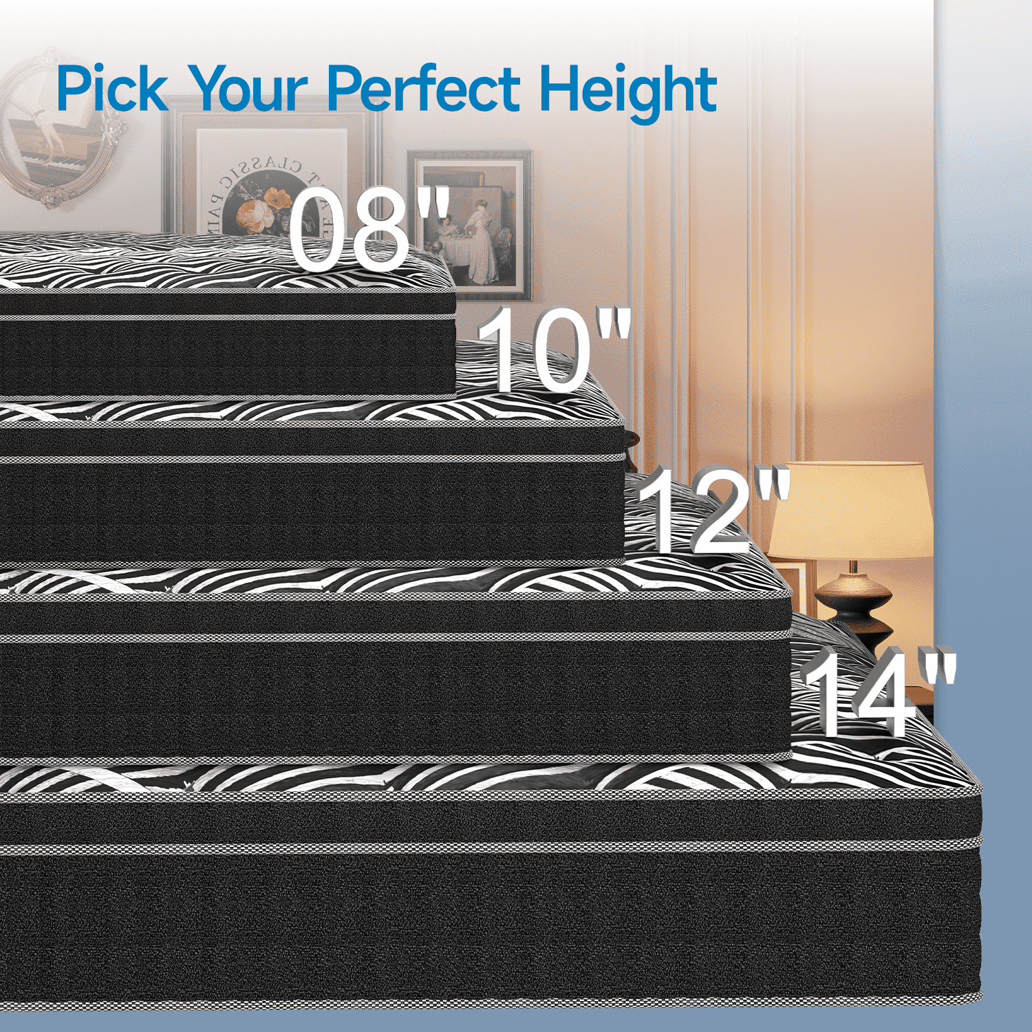 Doubleslee 12 inch King Mattress, Memory Foam Hybrid Mattress in a Box, Pressure Relief