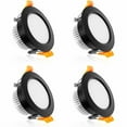 thumbnail image 2 of YGS-Tech 3 Inch LED Recessed Lighting Dimmable Downlight, 5W(40W Halogen Equivalent), 4000K Natural White, CRI80, Black Trim, LED Ceiling Light with LED Driver (4 Pack), 2 of 4