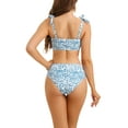 thumbnail image 3 of INSPIRAR CHIC Conjuntos de Bikini de Dos Piezas con Tirantes de Leopardo de Mujer, Bañadores de Cintura Alta, Talla X-Large, Azul, 3 of 5