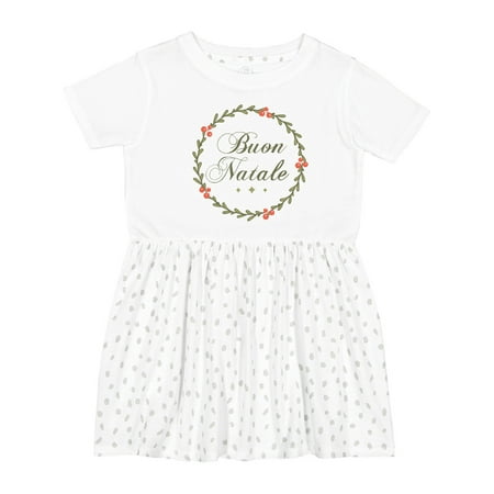 

Inktastic Buon Natale Wreath Girls Toddler Dress