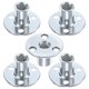 thumbnail image 1 of Uxcell 5-Pack M12x25mm Tuercas en T de Acero Carbono Galvanizado 3-Hole Base Redonda Tuercas de Soldadura Plata, 1 of 7