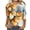 Orange, variant on successthop Floral Blouses for Women Plus Size 3/4 Sleeve Shirt Lightweight Crewneck Casual Clothes Print Tops