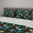thumbnail image 2 of Tropical Comforter & Sham Bedding Set, Exotic Torbay Palm Tree Leaves Silhouette Vibrant Greenery Tonal Negative Effect, 3 pcs Duvet Set Microfiber Filling Quilt, 5 Sizes, Multicolor, by Ambesonne, 2 of 4