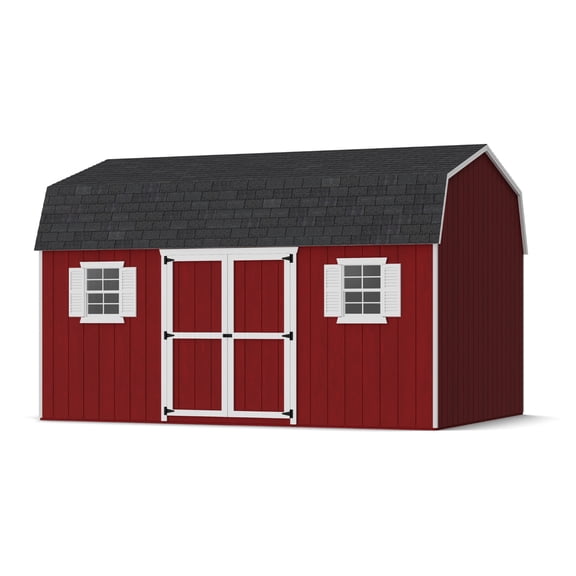 Little Cottage Co. 12x16 Value Gambrel Workshop Barn with 6 ft. Sidewalls and Floor, Outdoor Wood Storage Shed Do-It-Yourself Precut Kit