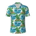 thumbnail image 2 of Daiia Hawaii Palms Pattern Men’s Polo Shirts,Solid Deck Shirt,Classic Fit, Breathable Cotton Polo for Casual and Sport Wear-XX-Large, 2 of 7
