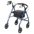 thumbnail image 5 of Drive Medical Aluminum Rollator Rolling Walker with Fold Up and Removable Back Support and Padded Seat, Blue, 5 of 10
