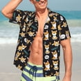 thumbnail image 5 of Lsque Cute Dogs Corgi pattern Hawaiian Shirt for Men, Unisex Summer Beach Casual Short Sleeve Button Down Shirts-3X-Large, 5 of 9