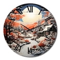 thumbnail image 2 of Designart "Winter Retreat at the Barn in Papercut I" Countryside Oversized Wall Clock, 2 of 5