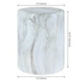 thumbnail image 4 of Troy 16" Modern Minimalist Faux Marble Column Indoor/Outdoor Accent Table, Gray/Gold, 4 of 6