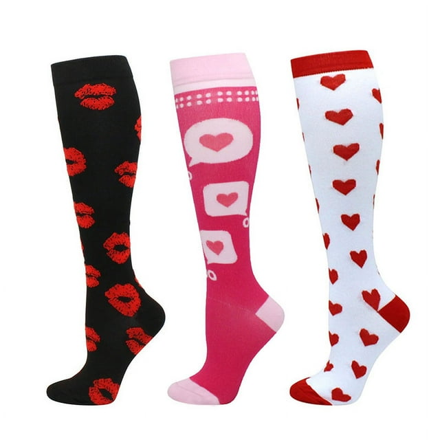 3 Paires de Chaussettes de compression pour Femmes Chaussettes de Sport de Plein Air pour Hommes Chaussettes de Grossesse pour Femmes Varices 3 l-TG(EU 40-45)