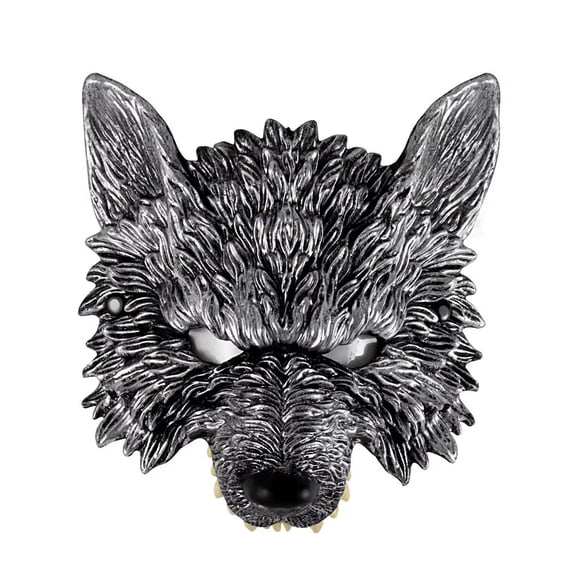 AlevRam Wolf Animal Half Face Mask for Adults, Lightweight Foam Costume Mask for Halloween Cosplay Masquerade Carnival Party