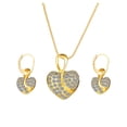 thumbnail image 1 of Para las mujeres en forma de corazón collar de circonio Juego de joyas Corazón Pulsera Pendientes de regalo para las mujeres, 1 of 7