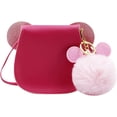 thumbnail image 3 of YOUI-GIFTS Little Girls Cute Bowknot Crossbody Purse Cartoon Mouse Ear Shoulder Handbag with Pompoms, 3 of 7
