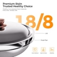 thumbnail image 4 of CAMMOO 6QT Chafing Dish Buffet Set, 18/8 Stainless Steel Rose Gold Food Warmers for Catering, Parties and Weddings, 4 Pack, 4 of 8