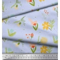 thumbnail image 3 of Soimoi Blue Cotton Jersey Fabric Artistic Leaf & Floral Decor Fabric Printed Yard 58 Inch Wide, 3 of 3