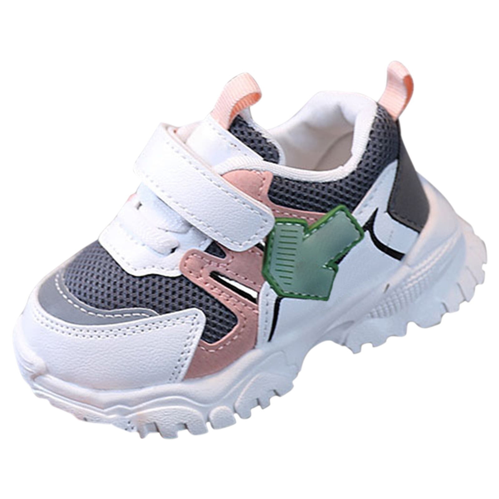 B91xZ Baby Shoes for Boys Girls High Tops Ankle Sneakers Soft Anti Slip Sole PU Leather Infant First Walking Shoes Gray 9.5