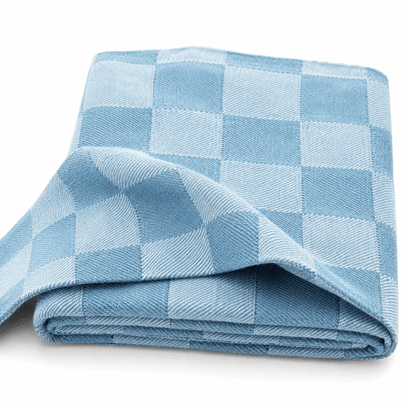 Cotton Blend Jacquard Denim Fabric by The Yard, Pre-Washed Checkered Denim Cloth for Jackets, Tote Bags, Apparel Sewing and DIY Crafts