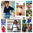 thumbnail image 2 of Sidefeel Women Summer Loose 3/4 Sleeve T Shirt Blouses Sexy V Neck Plain Hollow Out Tunic Tops Shirts XL 16-18, 2 of 6
