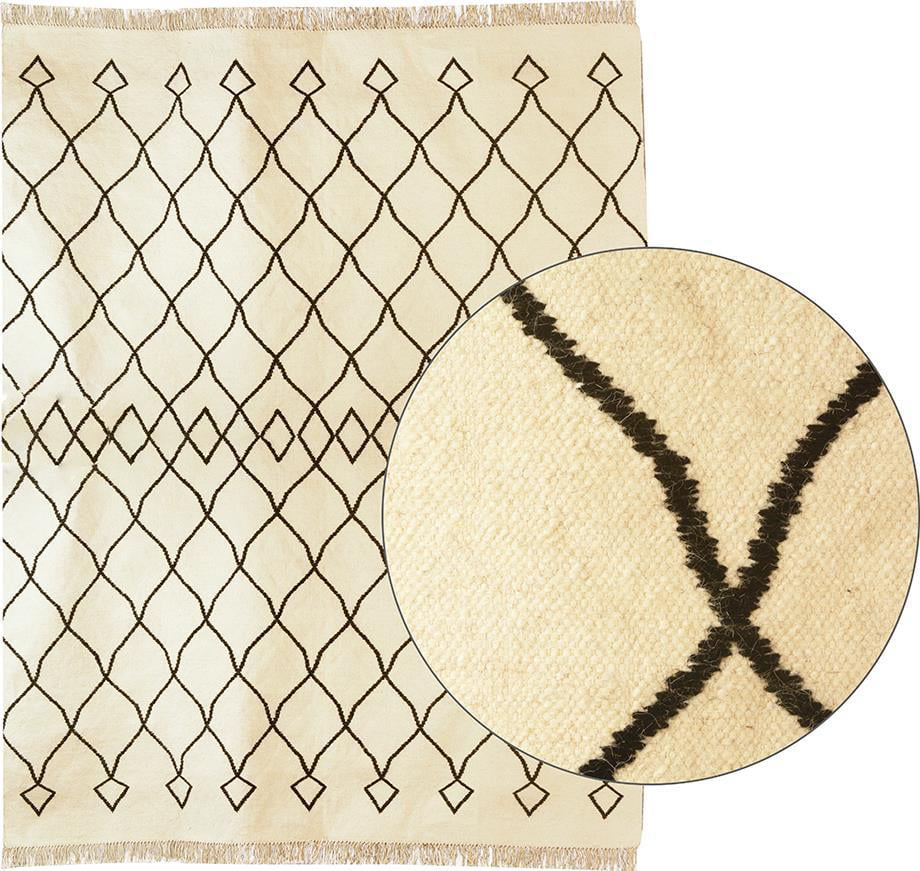 MISC 3' X 8' Beige Abstract Patterned Jute Polyester Polypropylene Contains Latex 