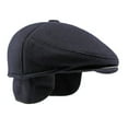 thumbnail image 6 of Riforla Men's Fall and Winter Ear Warm Tongue Cap British Retro Beret Forward Cap Berets Hat for Men Navy M, 6 of 6