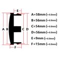 thumbnail image 3 of 4Pcs/Set 58mm Car Wheel Center Caps Car Rim Hubcap Cover Black Silver ABS Hubcap Dust-proof Covers Car Modification Accessories Black, 3 of 6