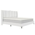 thumbnail image 5 of DHP Lamora Upholstered Wingback Bed Frame with USB, King, Light Gray Linen, 5 of 23