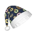 thumbnail image 2 of Haiem Sloth with Donuts Pattern Santa Hat Confortable Velvet Christmas Hat for Christmas Party Favors Fit for Adults Men Women, 2 of 6