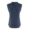 thumbnail image 5 of GERsome Womens Work Tank Tops Button Down V Neck Sleeveless Blouses for Women Solid Color Loose Fit Curved Hem Summer T-Shirt S-2XL, 5 of 6