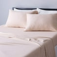 thumbnail image 1 of Ensemble de Draps en Jersey de Coton, Grand Lit, Avoine, Uni, 1 of 4