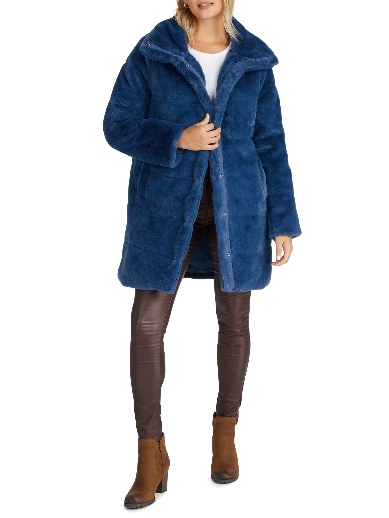 NVLT Women's Full Length Faux Fur Puffer