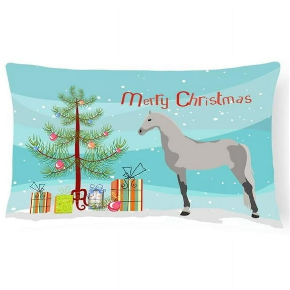 Carolines Treasures BB9275PW1216 Orlov Trotter Horse Christmas Canvas Fabric Decorative Pillow, Teal, 12H x16W,