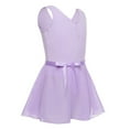 thumbnail image 2 of Venjoe Kids Big Girls Cotton Wide Camisole Ballet Dance Dress Gymnastics Leotard with Wrap Skirt Lavender 3XL, 2 of 7