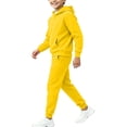 thumbnail image 5 of Mooqilaa Boys Athletic Outfit Sets, Casual Fleece-lined Long Sleeve 2 Piece Boys' Activewear Clothing Sets Yellow Size 4-5 T, 5 of 6