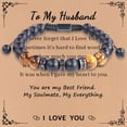 thumbnail image 2 of Pulsera de regalo de Navidad tejida a mano para hijo, esposo, novio, pulsera de ojo de tigre negro esmerilado, 2 of 6
