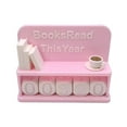 thumbnail image 2 of Books Read This Year Tracker Counter, 3D Printed Bookshelf Decor with Book Accents, 5-Dice Number Display, Modern Reading Goal Sign, for Readers Teachers Library Desk Shelf Decor, Pink, 2 of 6