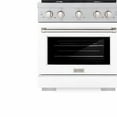 thumbnail image 2 of ZLINE 30 in. 4.2 cu. ft. Paramount Dual Fuel Range with 4 Burner Gas Cooktop and Electric Convection Oven in DuraSnow Stainless Steel with White Matte Door (SDRS-WM-30), 2 of 2