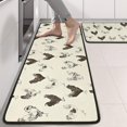 thumbnail image 2 of Kitchen Rugs Sets Of 2,Beige Chicken Sketch Pattern Anti Fatigue Kitchen Mat Rugs Non Slip Washable,Decorative Kitchen Floor Mats for Kitchen,Sink,Laundry,17"x47"+17"x47", 2 of 5