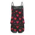 thumbnail image 5 of yievot Valentines Pajamas for Women Cami Pjs Valentine Day Sleepwear Heart Print Tops and Shorts Set Loungewear, 5 of 6