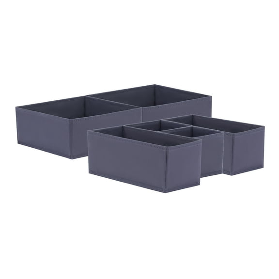 Unique Bargains Fabric Storage Cube Storage Bin Storage Basket Dark Grey