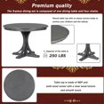 thumbnail image 5 of 5-Piece Retro Round Kitchen Dining Table Set, Wood Dining Furniture with Curved Trestle Style Table Legs and 4 Upholstered Chairs with Ergonomic Dining Back for Dining Room,Kitchen (Dark Gray), 5 of 8